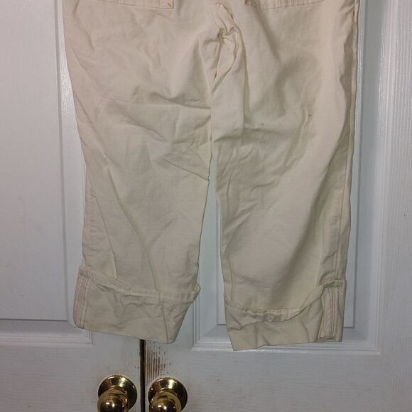 Liz Claiborne Audra cream color cropped pants  Sz 4 - Picture 5 of 8